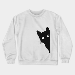 Sneaky Cat Behind The Corner Funny. Crewneck Sweatshirt